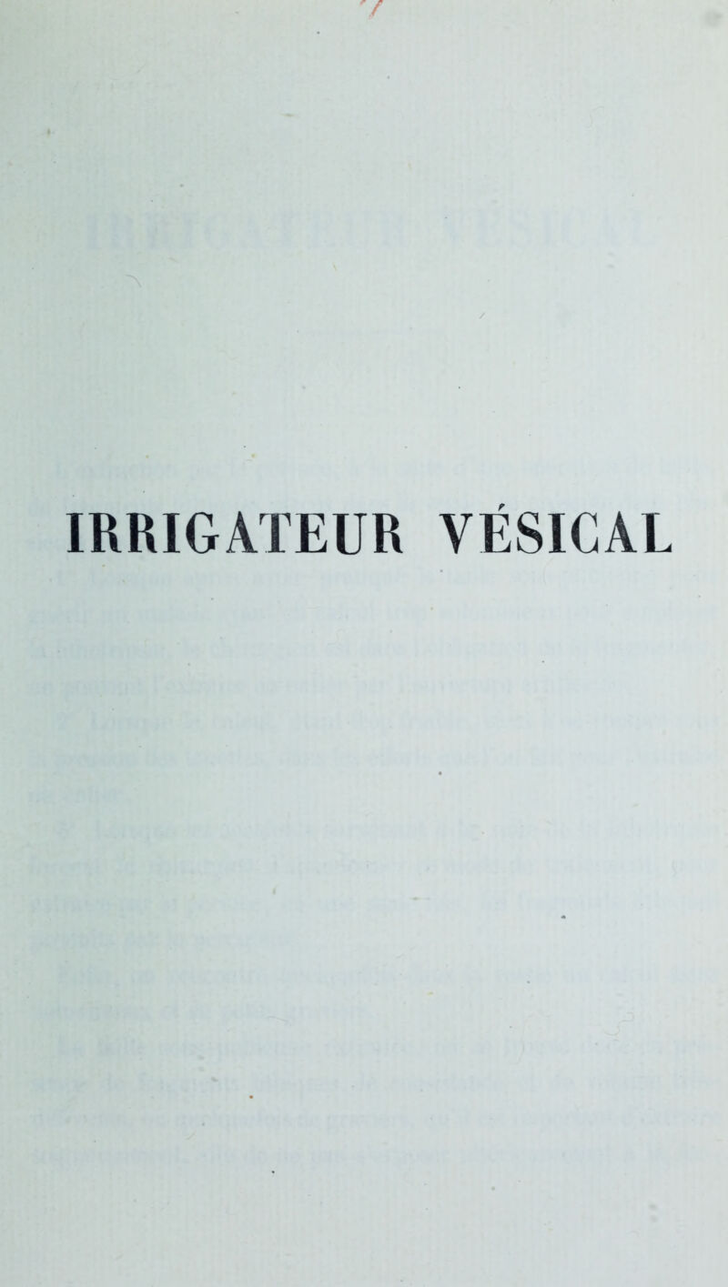 IRRIGATEUR VÉSICAL