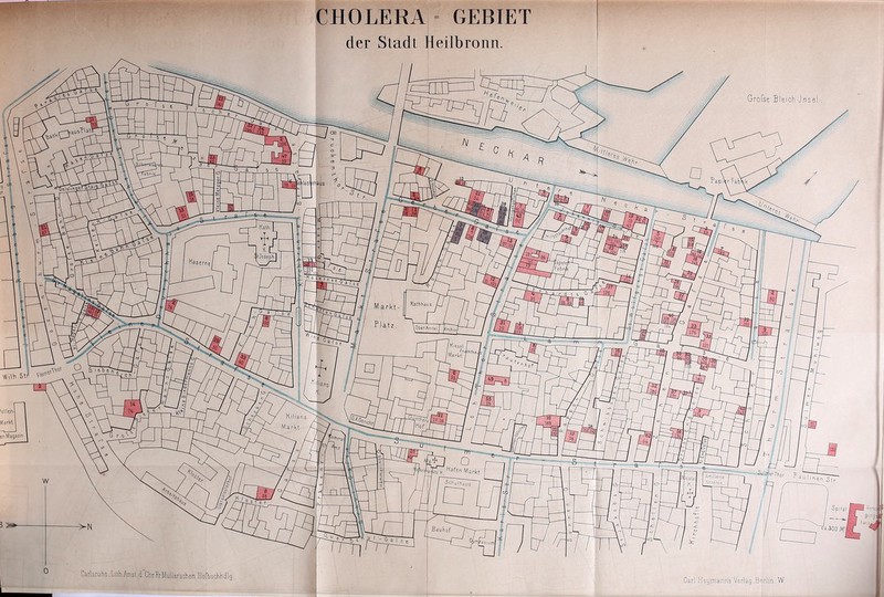 CHOLERA - GEBIET der Stadt Heilbronn. Carl Heymann's Verlag .Berlin. W