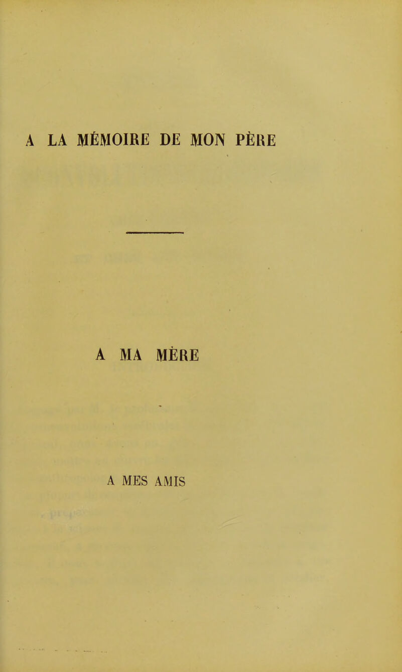 A LA MÉMOIRE DE MON PÈRE A MA MÈRE A MES AMIS
