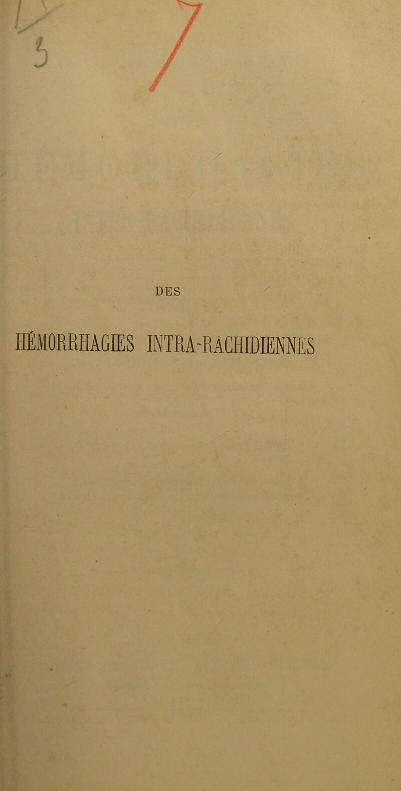 HÉMORRHAGIES INTRA