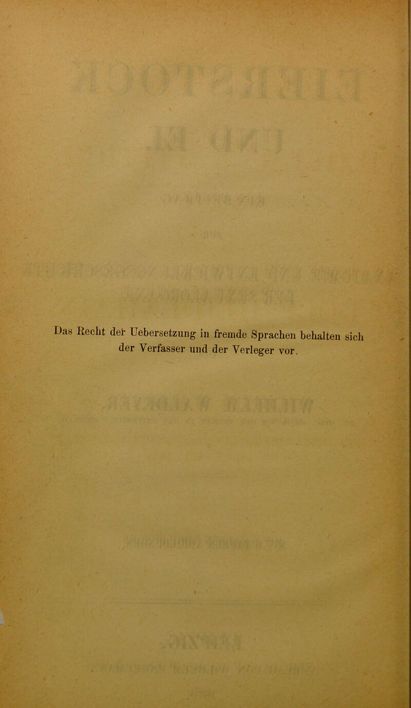 Das Recht der Uebersetzung in fremde Sprachen behalten sich der Verfasser und der Verleger vor.