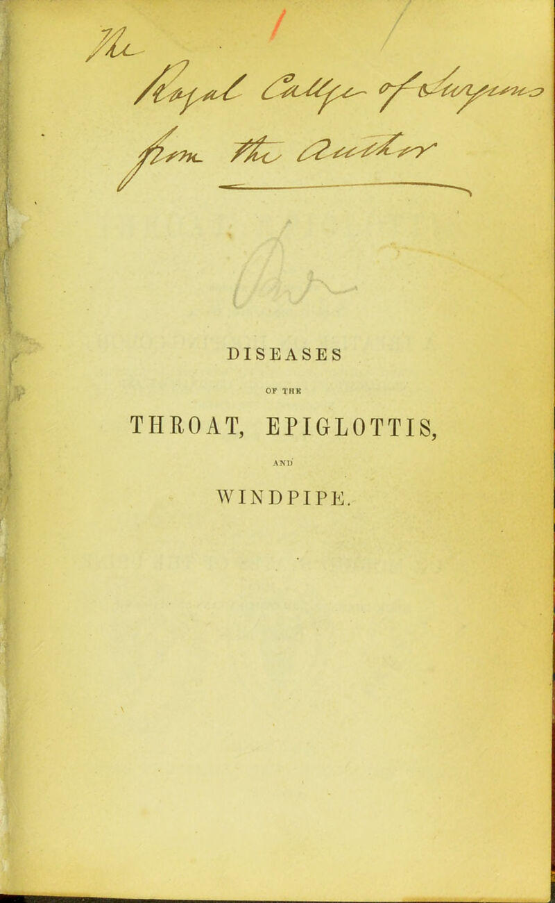 DISEASES OF THK THROAT, EPIGLOTTIS, AND WINDPIPE.