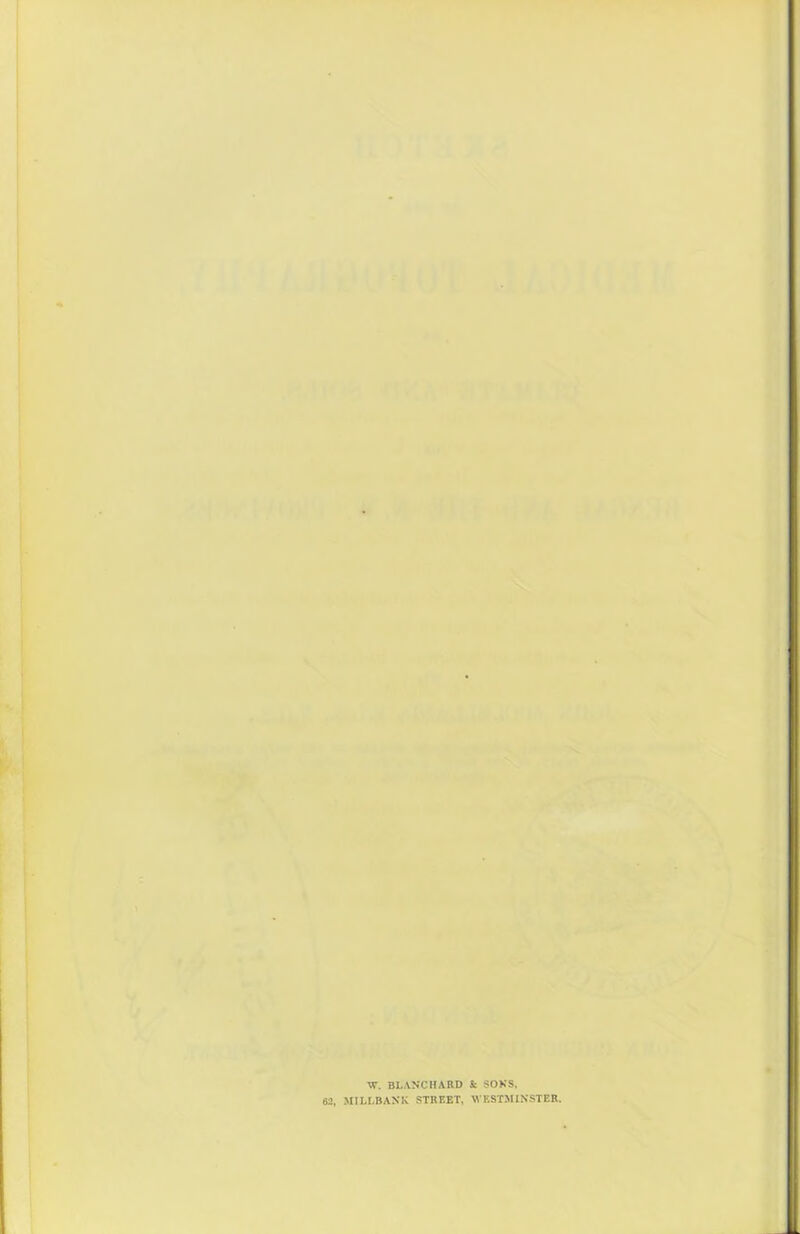 W. BLANCHARD & SONS, MILLBANK STREET, WESTMINSTER.