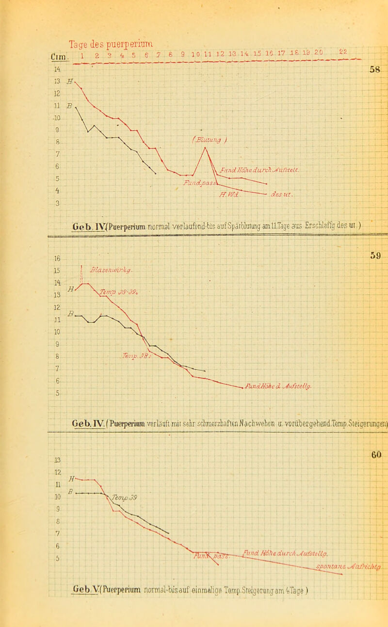 Geb IV/Puerperium normal verlattfend-bis aufSpätblntung am Mage aus Ers&hl3f%des ui ) Tage des puerperium Cim. 1 2 2 <, 5 e 14 (:.Blutung ) jr.m Geb. IV. f Puerperium verlauft mit sehr schmerzhaftenN3 chwehsjit tt. vorttbergeleiid.Temp.Steigenmgai) 12
