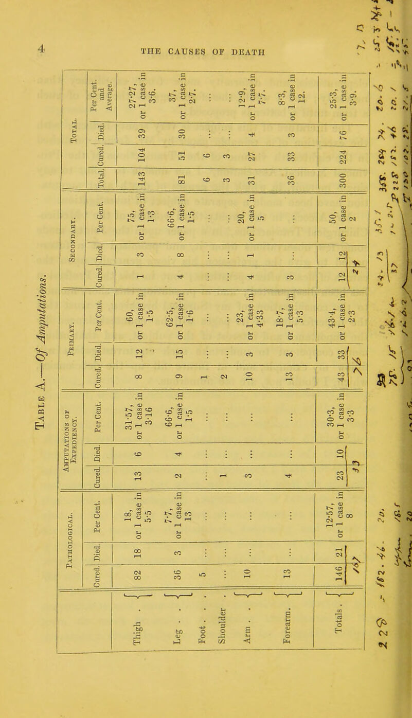 Table A.—Of Amputations. C \ ^ 1 K» mA <a %s) Ci \ «» /\ > N •> f< N to u, ^ t\i N ej ~ s Ah <; j < i C> n <i No 4 N S !? usi' V! V I £ <\, Co <a S M '•O •* rv <o> CM <N