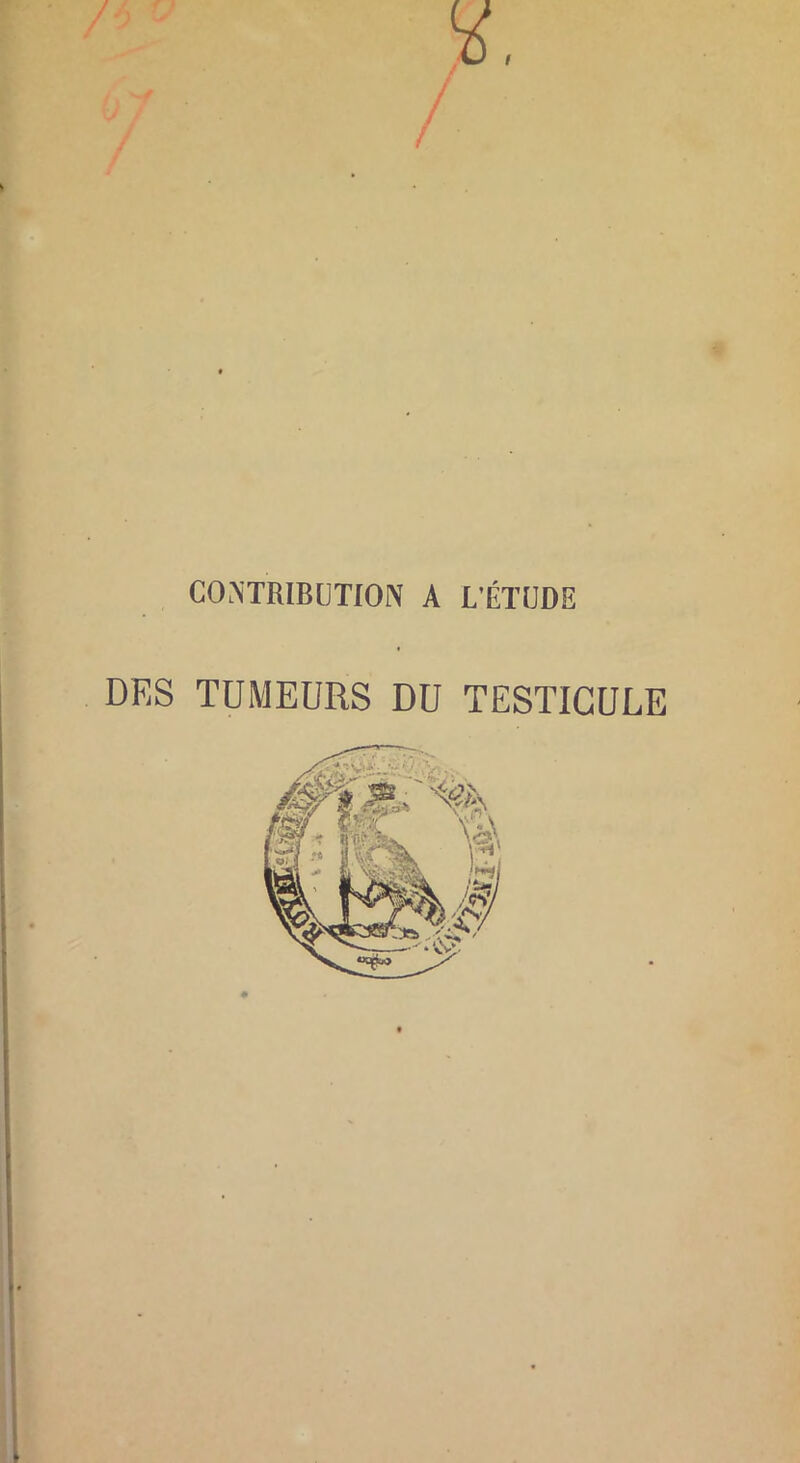 COtMRIBüTION A L’ÉTUDE DES TUMEURS DU TESTICULE