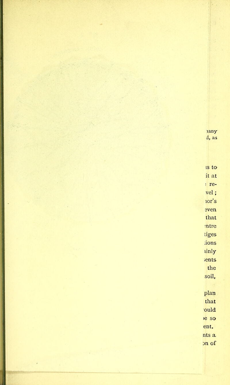 lany d, as IS ta it at ; re- vel ; lor’s 2ven that tntre tiges lions linly lents the soil,, plan that ould )e so ent. nts a Dn of