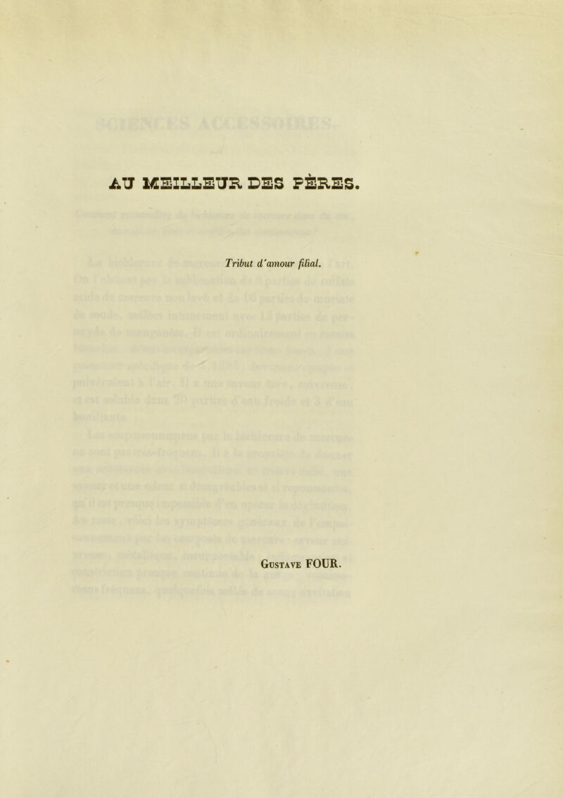 AU MEILLEUR DES PÈRES Tribut d'amour filial. Gustave FOUR.