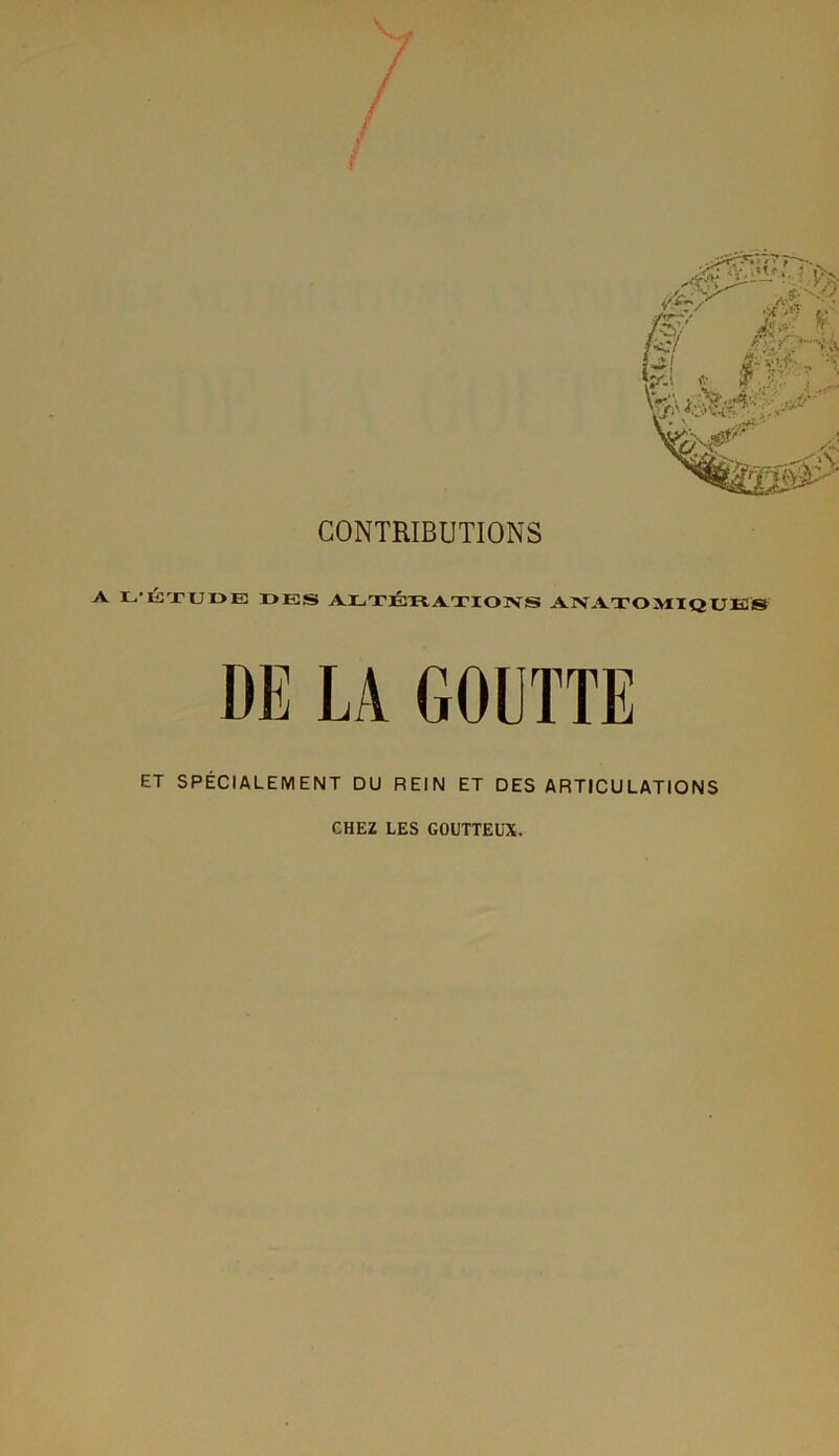 A L'ÉTUDE DES ALTÉRATIONS ANATOMIQUES DE LA GOUTTE ET SPÉCIALEMENT DU REIN ET DESARTICULATIONS CHEZ LES GOUTTEUX.