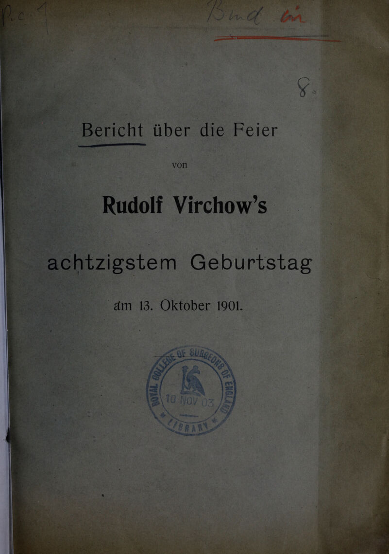 von Rudolf Virchow’s achtzigstem Geburtstag