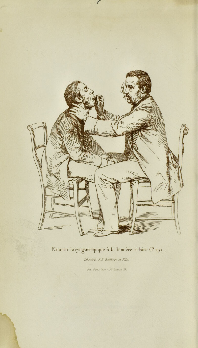 r Examen larvnmoscopLqne a la lumière solaire (P. 2p.) Librairie J. fl- Baillière et Fi U'- hnv. (ù’/ii/ - / • Stxfiuxjuts. «U.
