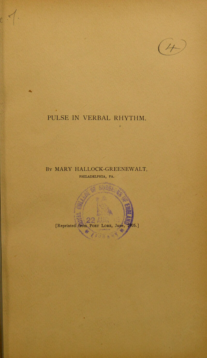 c PULSE IN VERBAL RHYTHM.