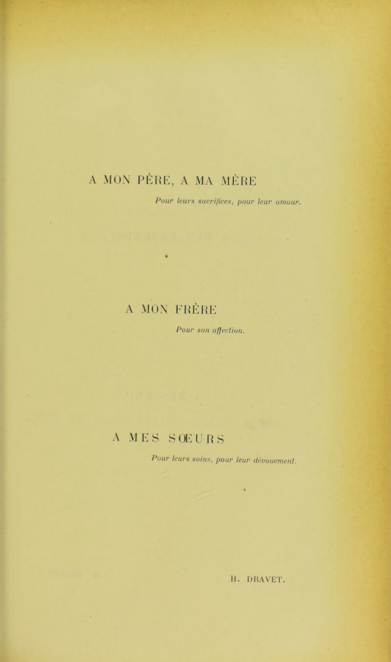 A MON A PERE, A MA MÈRE Pour leurs sacrifices, pour leur amour. MON FRÈRE Pour sou affection. A M E S S GE U R S Pour leurs soins, pour leur dévouement.