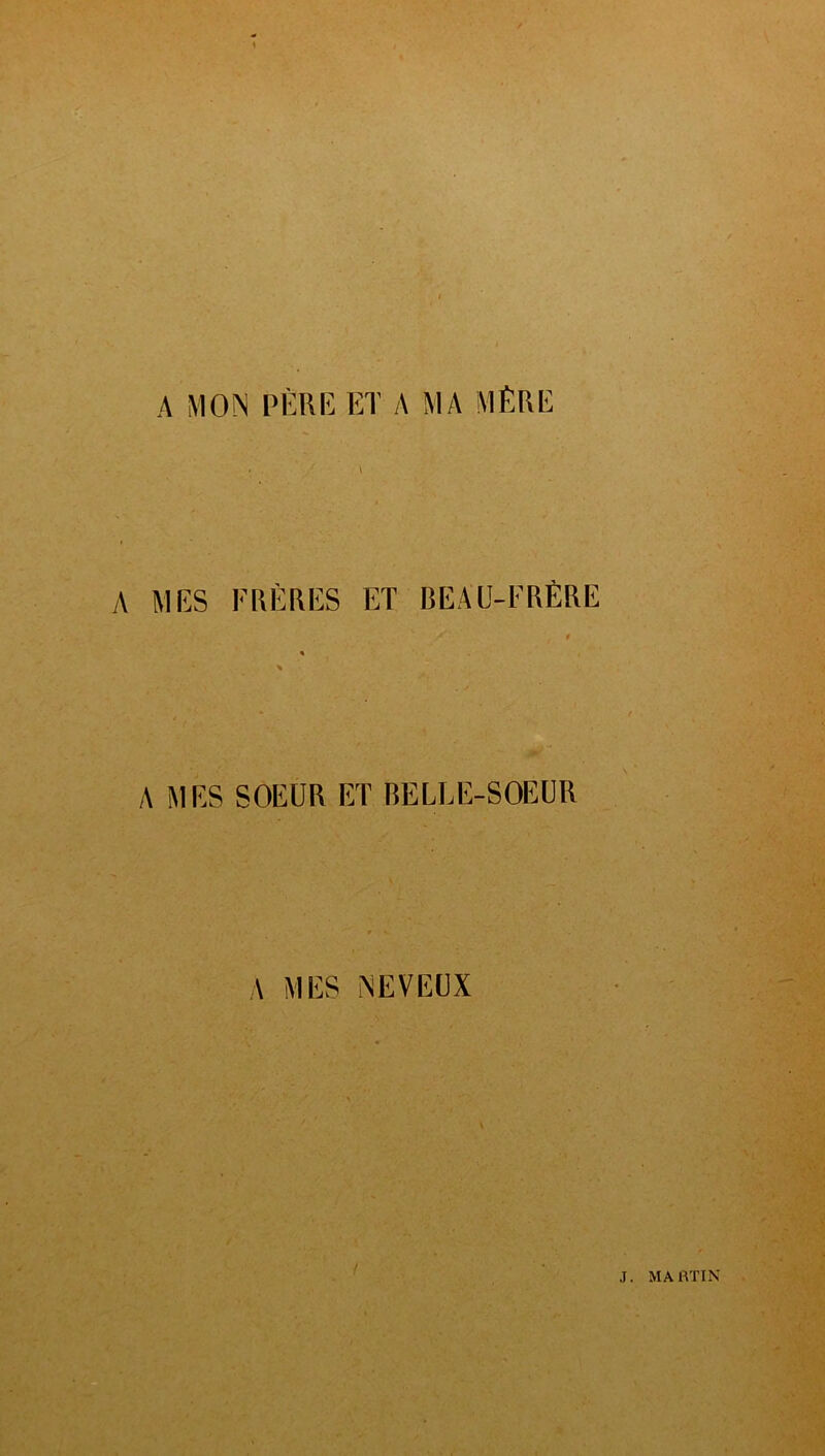 A MON PÈKE ET A MA MÈRE A MES FRÈRES ET BEAU-FRÈRE A MES SOEUR ET BELLE-SOEUR A MES NEVEUX