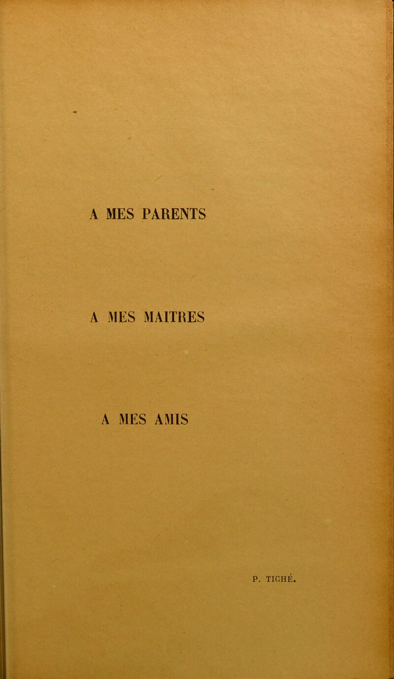 A MES PARENTS 4 A MES MAITRES A MES AMIS P. TIC HE