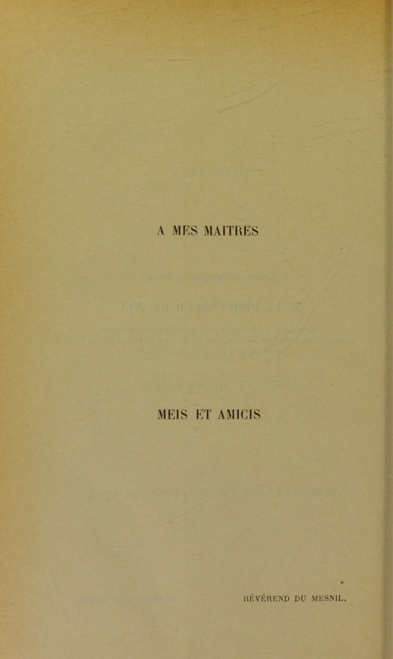 A MES MAITRES MEIS ET AM ICI S