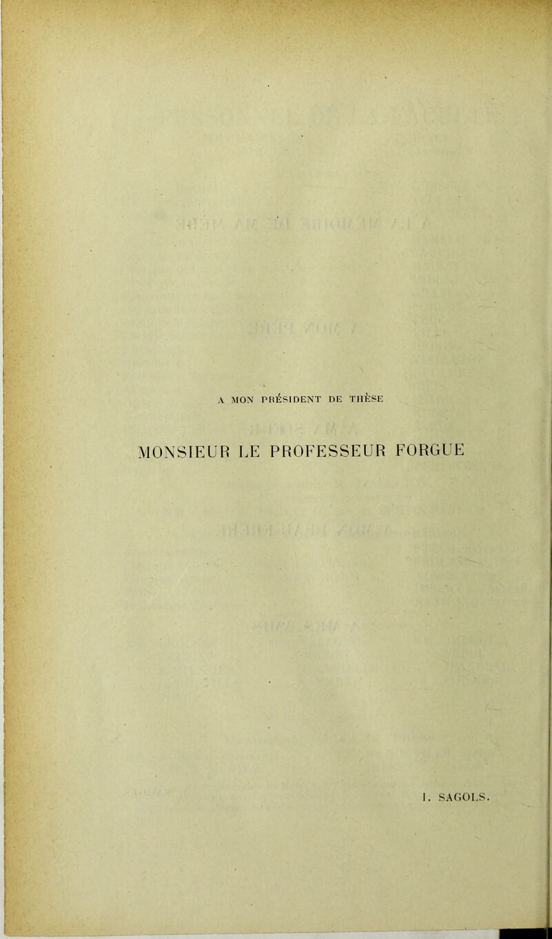 A MON PRÉSIDENT DE THÈSE MONSIEUR LE PROFESSEUR FORGUE