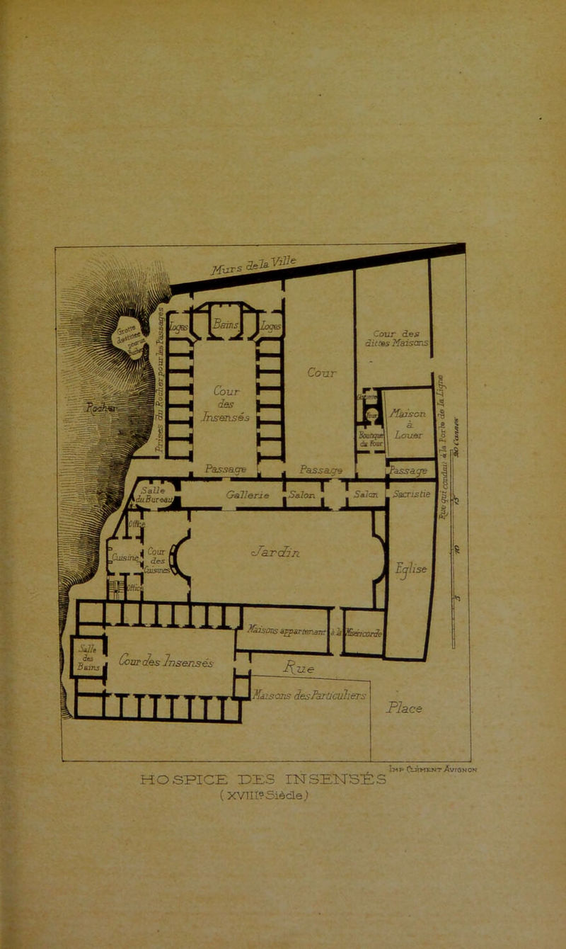 HOSPICE DES INSENSÉS ( XVlII?5iècIe ) Imp (üment Avxgnon
