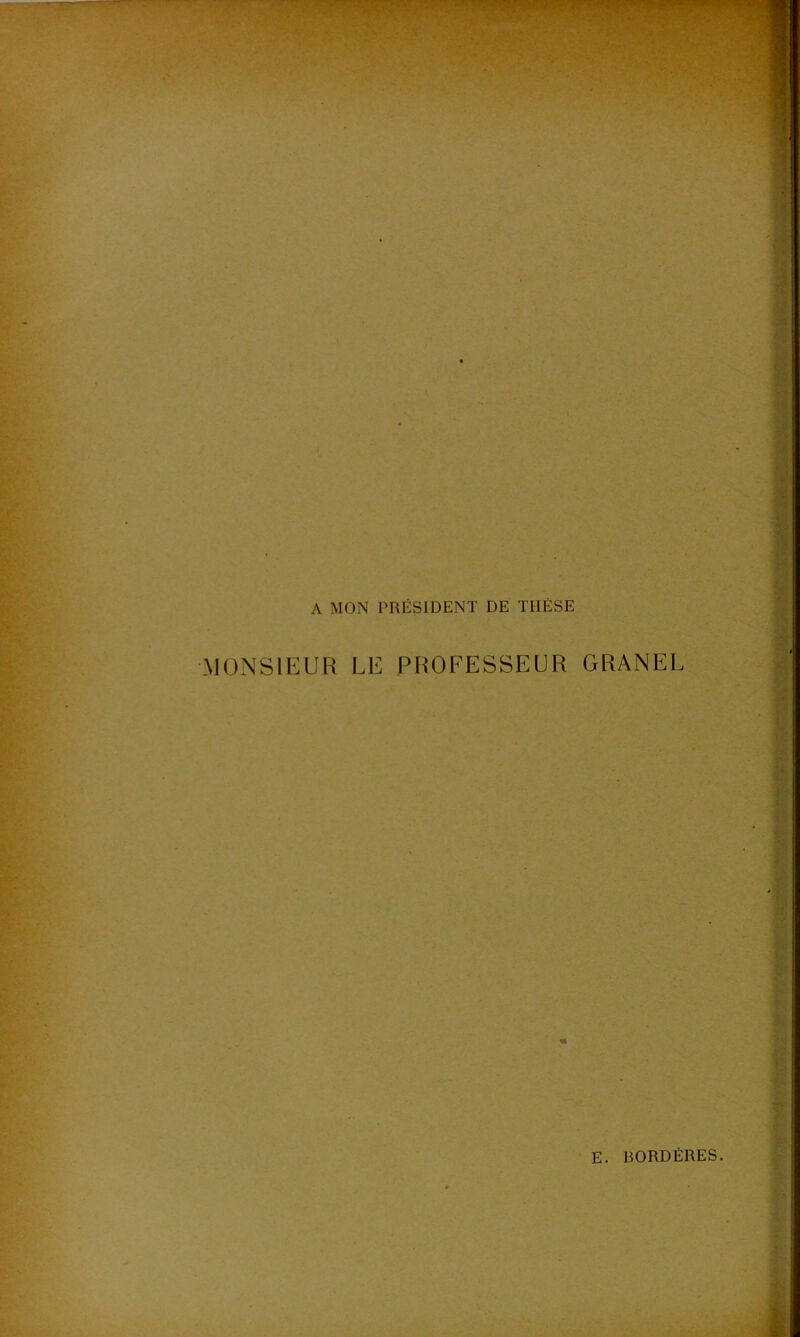 A MON PRÉSIDENT DE THÈSE MONSIEUR LE PROFESSEUR GRANEL *