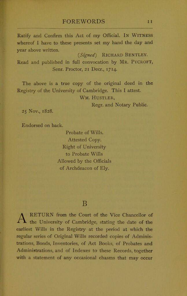 Calendar of wills proved in Vice-Chancellor's Court at