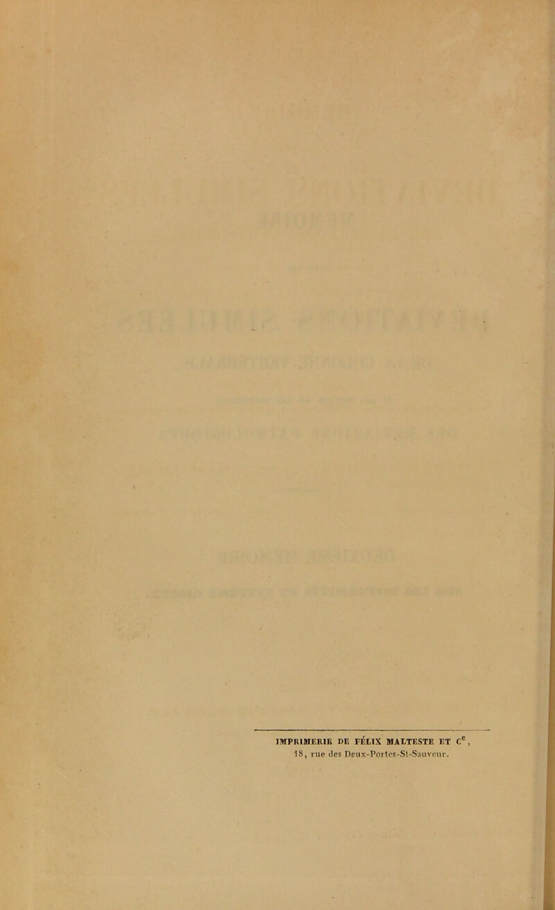 IMPRIMERIE DE FEUX MALTESTE ET Ce, 18, rue îles Deux-Portes-St-Sauveur.