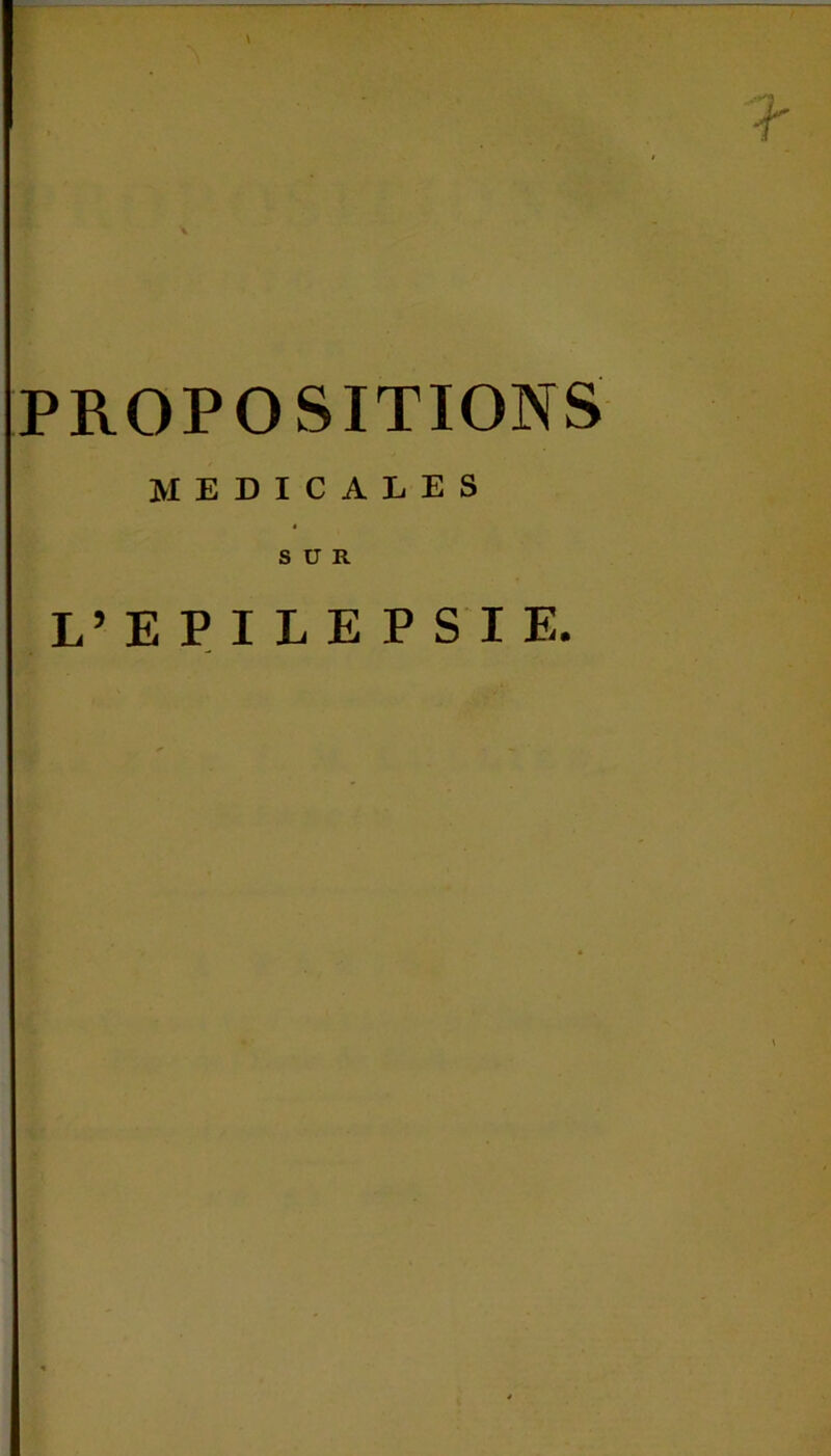 MEDICALES SUR L’EPILEPSIE.