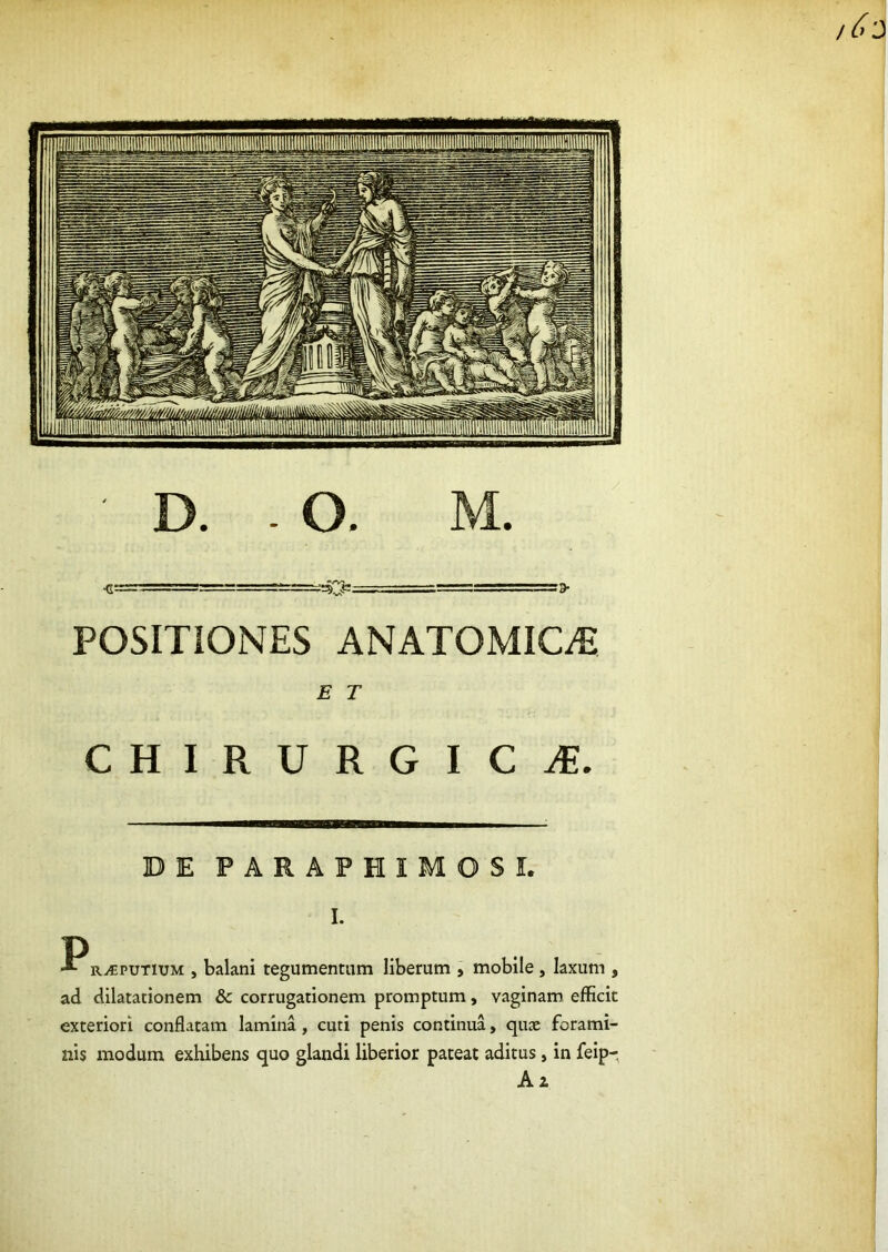 ■<S:s=rr-=rr,-..jj—~ .Tzrz^r^ ■ 7—:=.== ' —=> POSITIONES ANATOMICA E T CHIRURGICAE. DE PARAPHIMOSI. I. P . .. * R^puTiuM , balani tegumentum liberum , mobile, laxum , ad dilatationem & corrugationem promptum, vaginam efficit exteriori conflatam lamina, cuti penis continua, quae forami- nis modum exhibens quo glandi liberior pateat aditus, in feip- Az