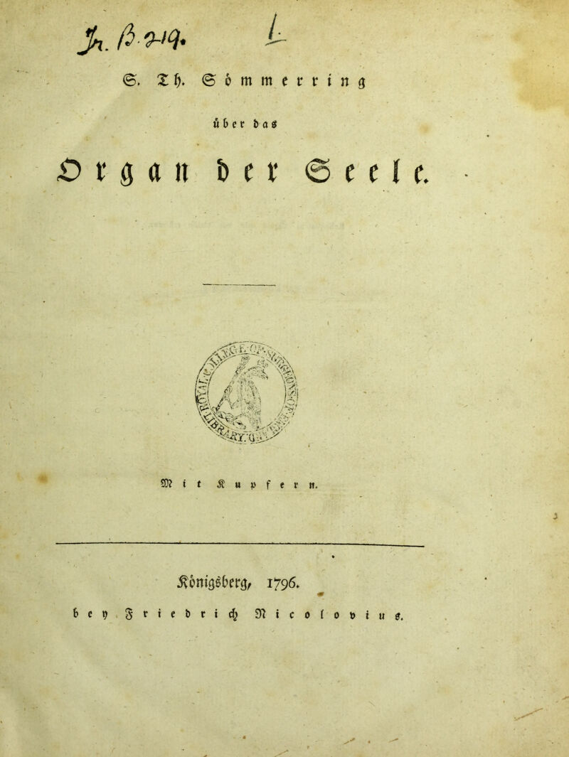 /3 /. <B. 2^. ©6mmecrin(} ö b c r & a ö £)r^aii bet* ©eeJe. \ c 93?if Tupfern. 1796* bcp.^rtebricb 97icotot)iue.