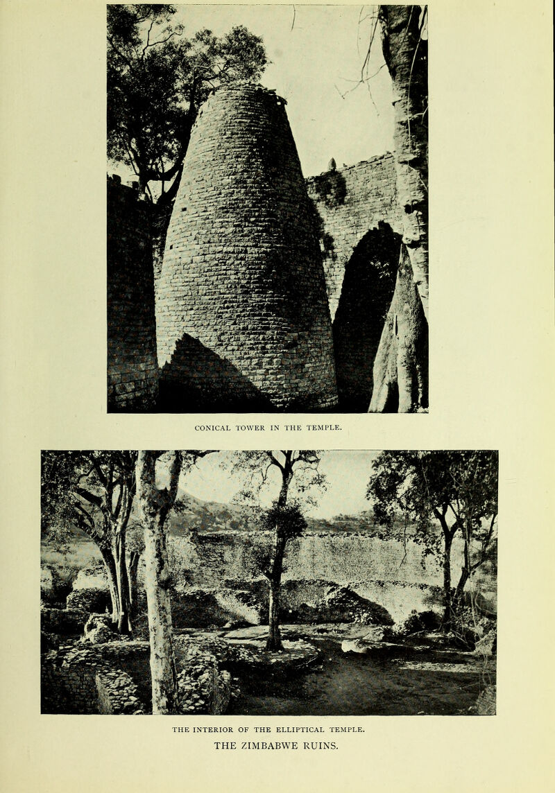 CONICAL TOWER IN THE TEMPLE. THE INTERIOR OF THE ELLIPTICAL TEMPLE.