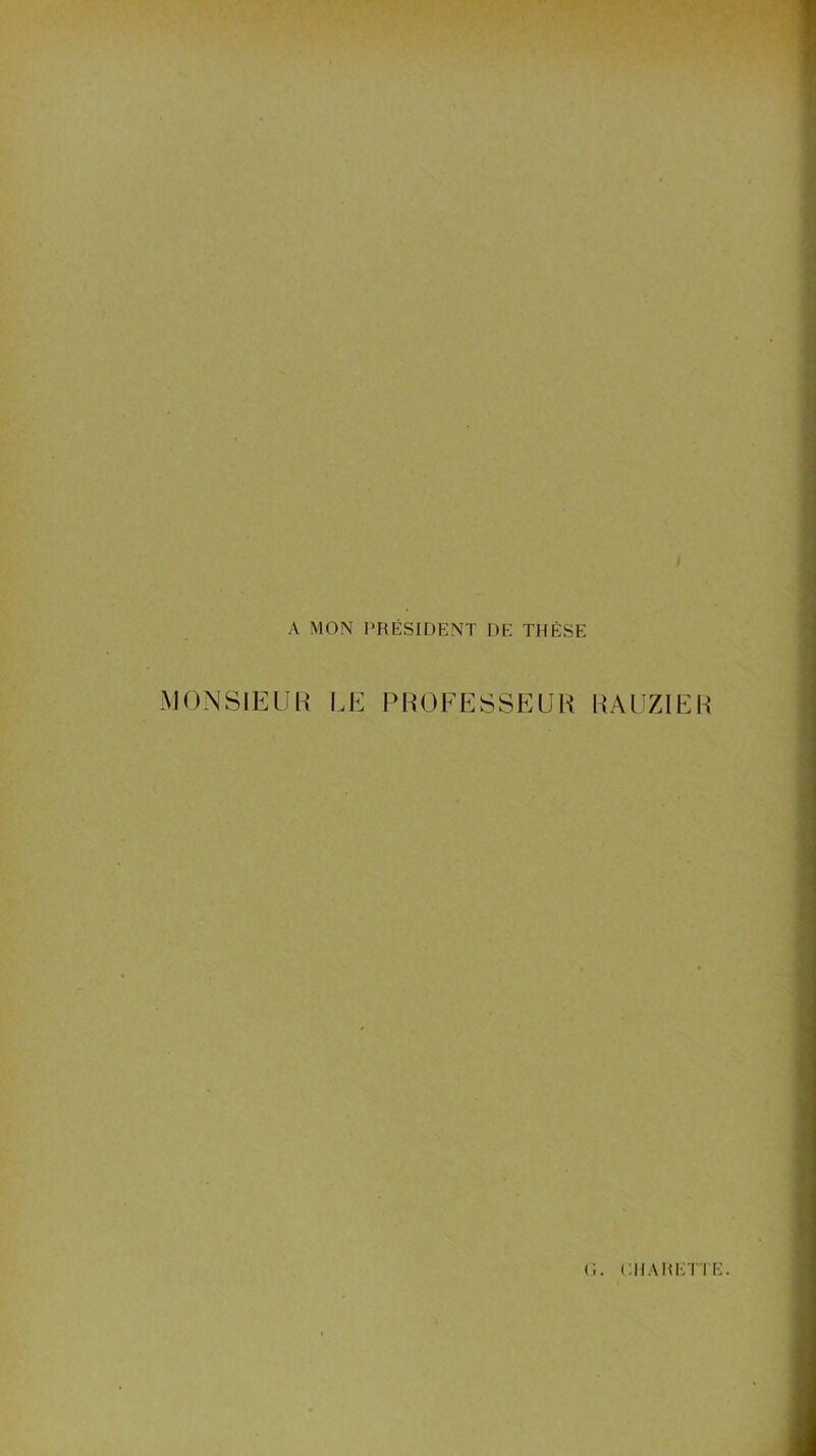 A MON PRÉSIDENT DE THÈSE MONSIEUR LE PROFESSEUR RAUZIER C.. IIHAIIKTTE.