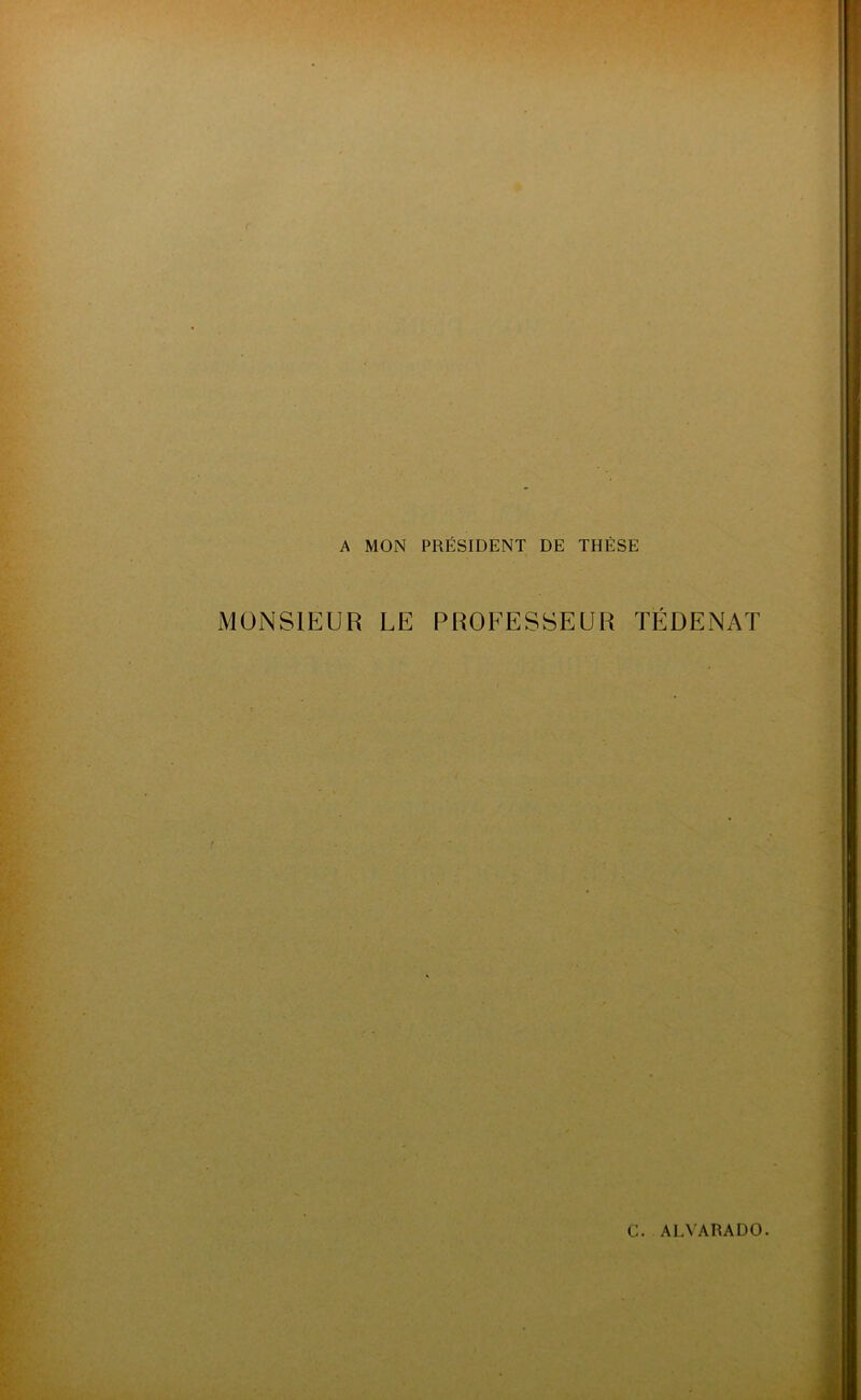 A MON PRÉSIDENT DE THÈSE MONSIEUR LE PROFESSEUR TËDENAT