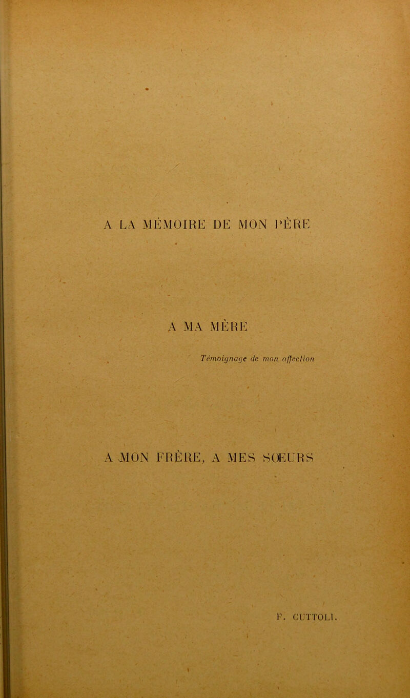 . I V A LA MÉMOIRE DE MON PÈRE ■i ■ ■ ■■ * f » ■ i A MA MÈRE Témoignage de mon af]eclion FRÈRE, A MES SOEURS \