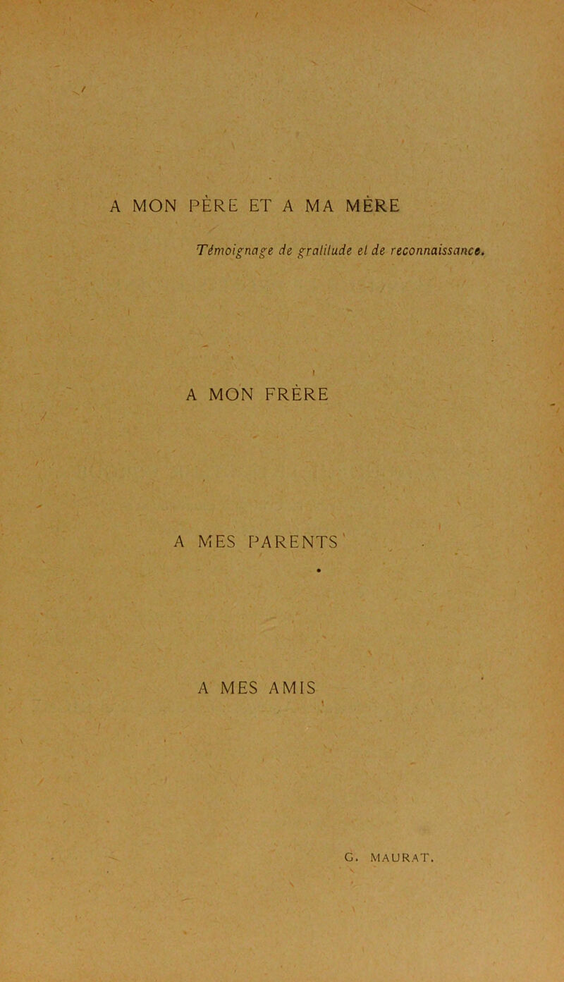 A MON PÈRE ET A MA MÈRE Ténwigna^e de f^ralilude el de reconnaissance A MON FRÈRE \ A MES PARENTS' • ' A MES AMIS \