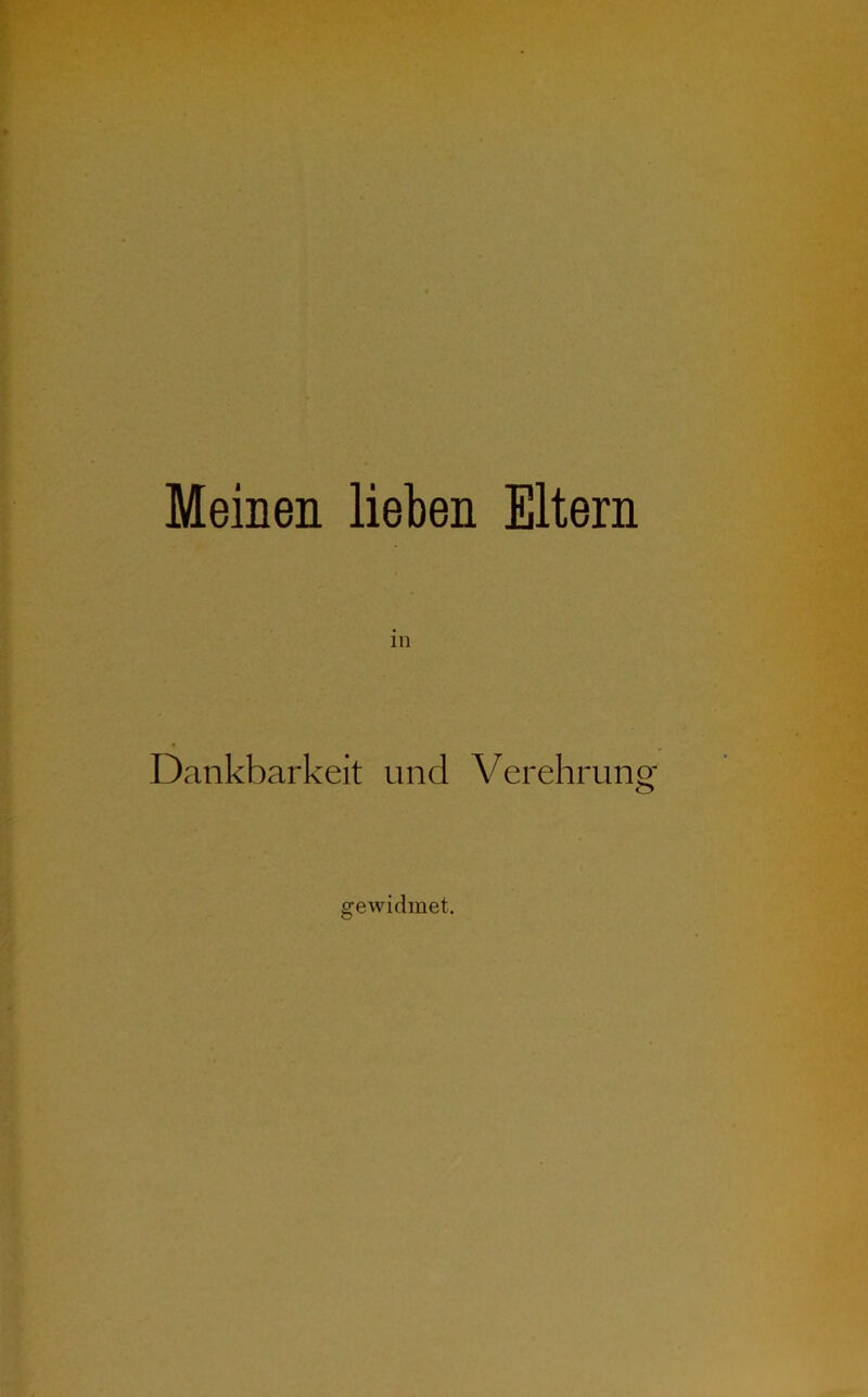 Meinen lieben Eltern in Dankbarkeit und Verehrung gewidmet.