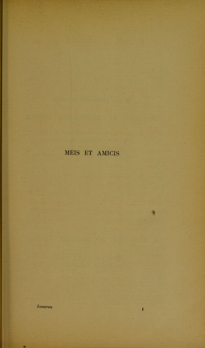 MEIS ET AM1CIS * Josseran t