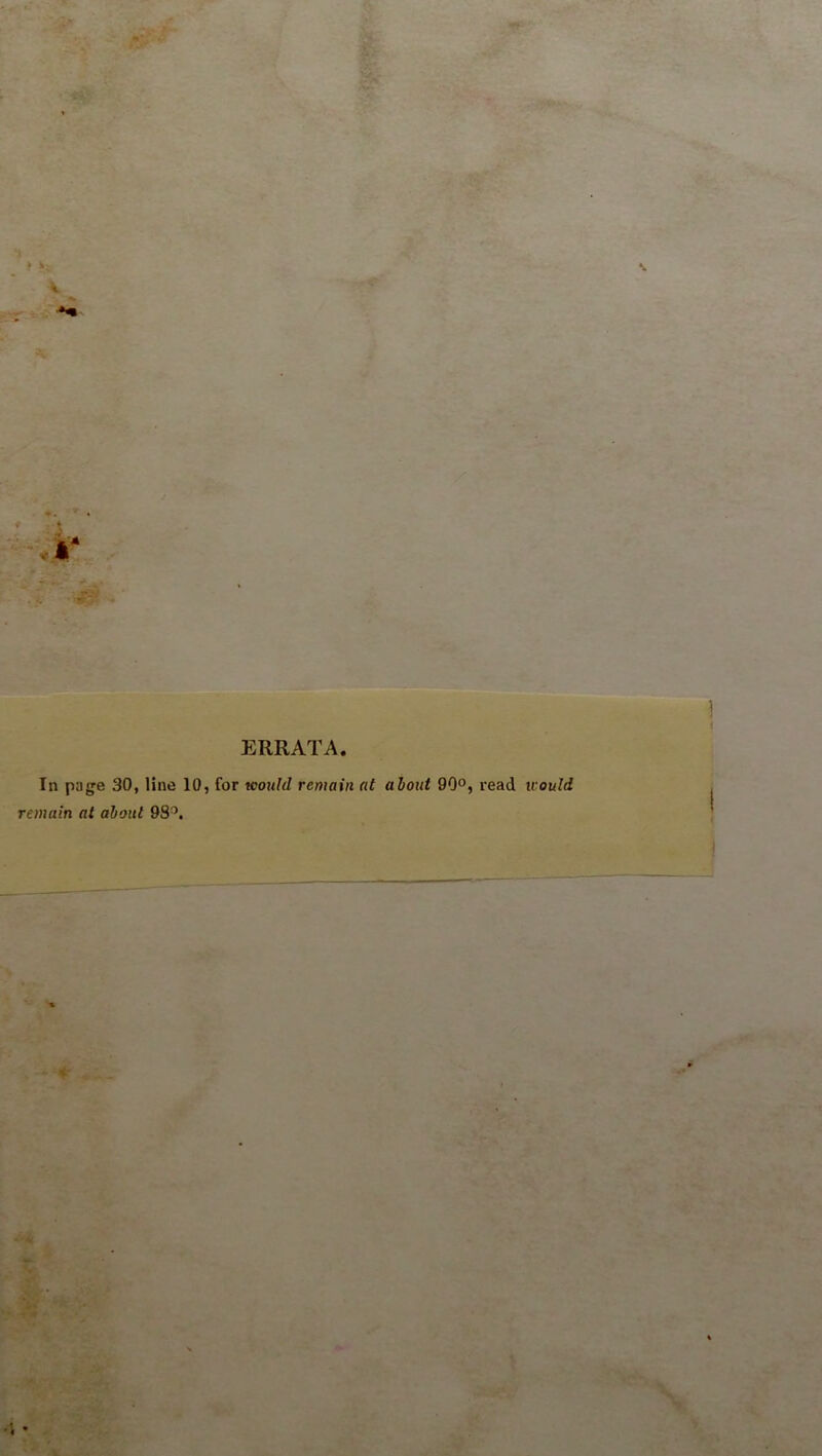 ERRATA. In page 30, line 10, for would remain at alout 90°, read would remain at about 98°. i W