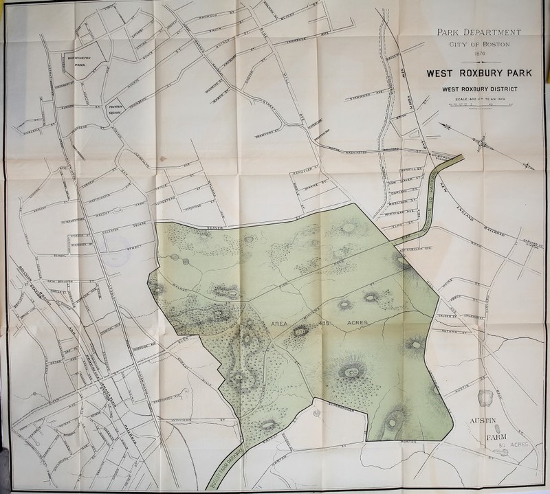 Park Department Gity of Boston \H!NCTON PARK. WEST ROXBURY PARK WEST ROXBURY DISTRICT SCALE 400 FT. TO AN INCH fountain' SQUAREy WASH INGTO! -nTTch atherton' •ALUER sr AREA farm m o RT O