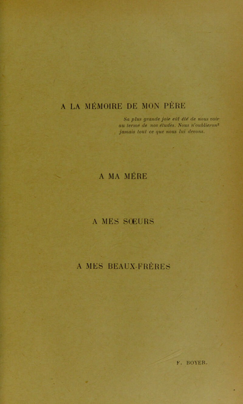 A LA MÉMOIRE DE MON PÈRE Sa plus grande joie eût été de nous voir au terme de nos études. Nous n’oublierons jamais tout ce que nous lui devons. A MA MÈRE A MES SOEURS A MES BEAUX-FRÈRES