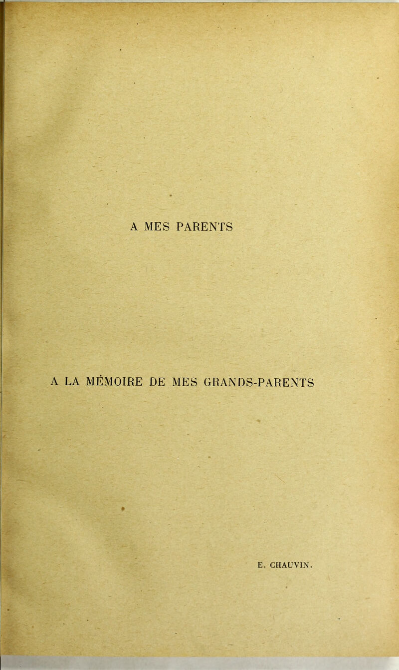 A MES PARENTS A LA MÉMOIRE DE MES GRANDS-PARENTS