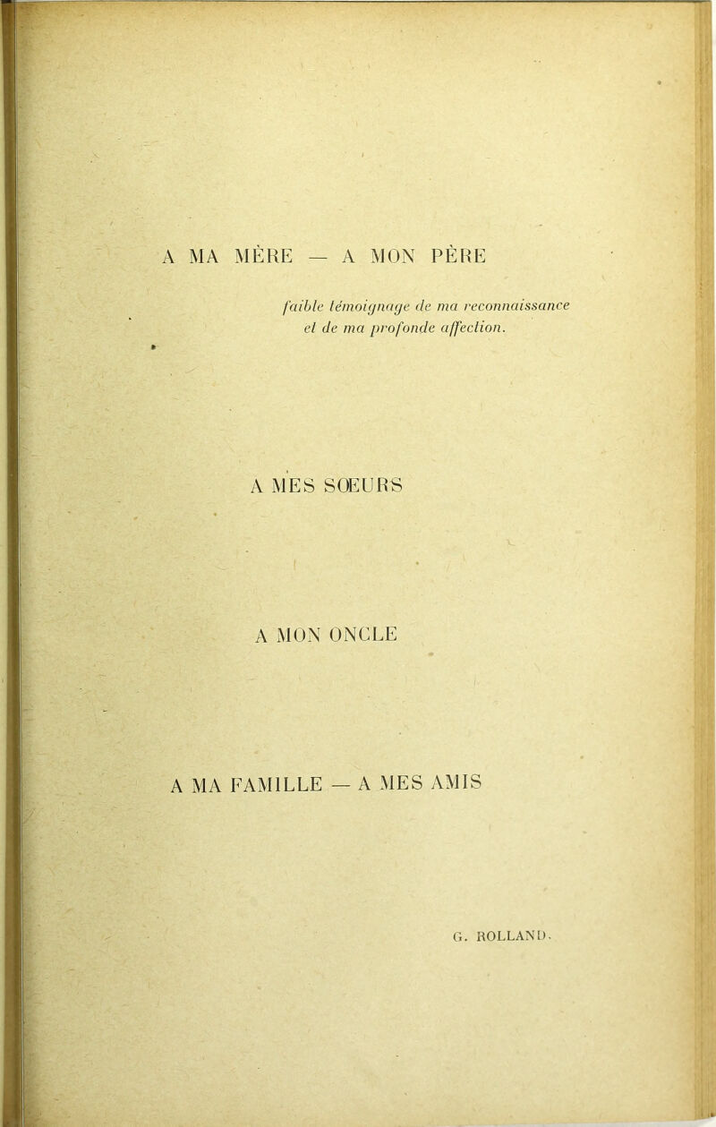 A MA MÈRE A MON PÈRE faible témoignage de ma reconnaissance el de ma profonde affection. A MES SOEURS A MON ONCLE A MA EAMILLE — A MES AMIS