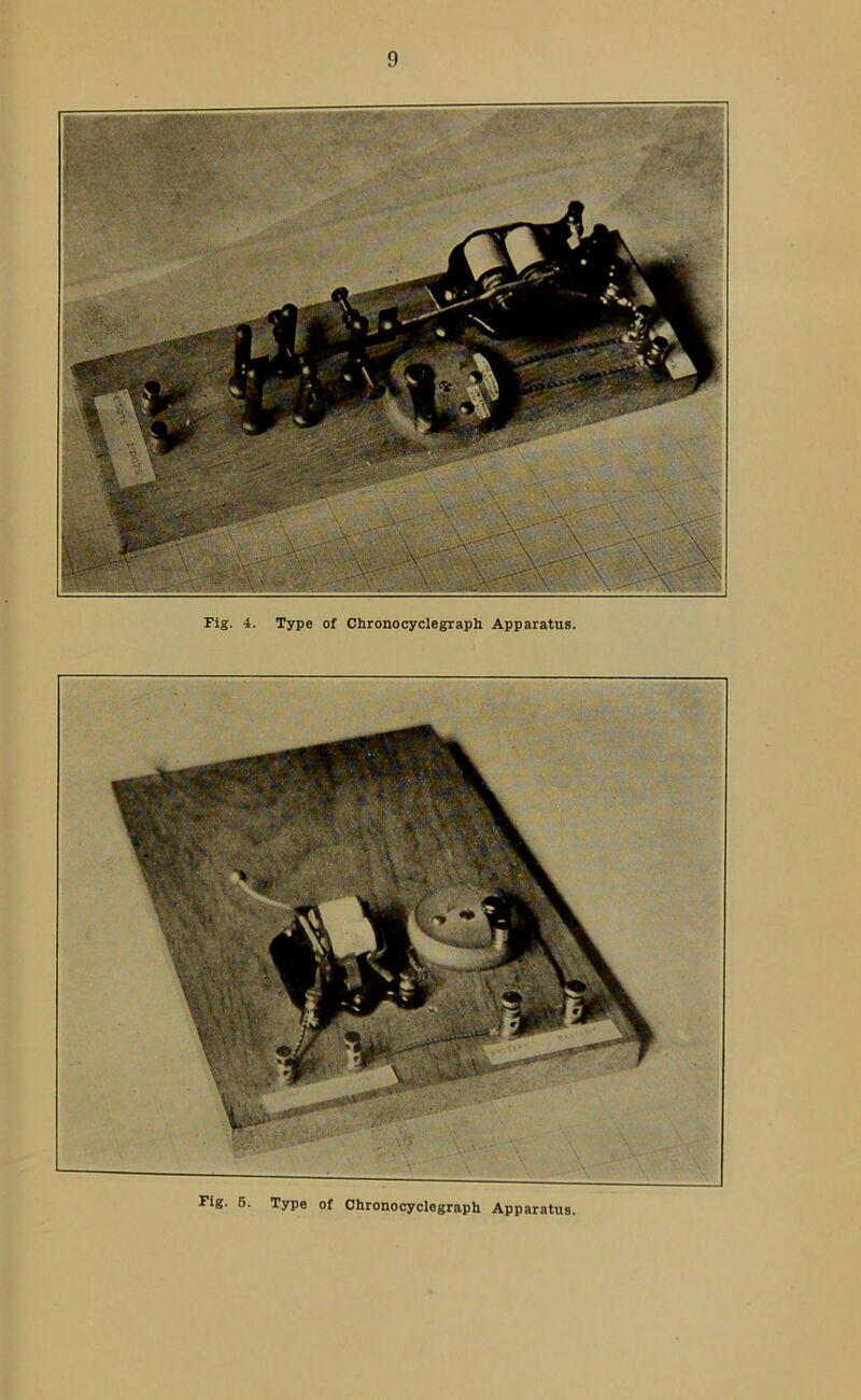 Fig. 4. Type of Chronocyclegraph Apparatus. Fig. 5. Type of Chronocyclegraph Apparatus