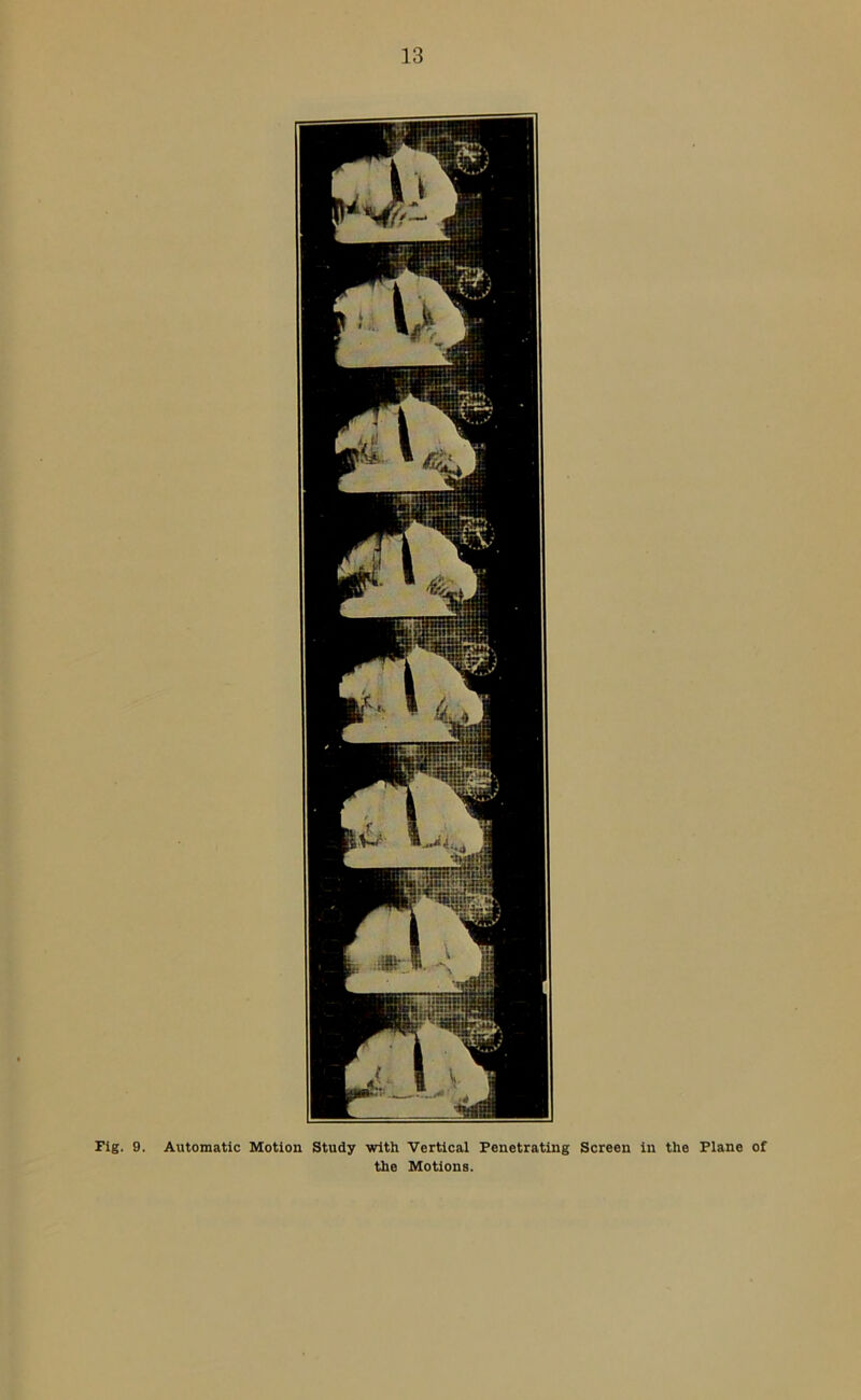 Fig. 9. Automatic Motion Study with Vertical Penetrating Screen in the Plane of the Motions.