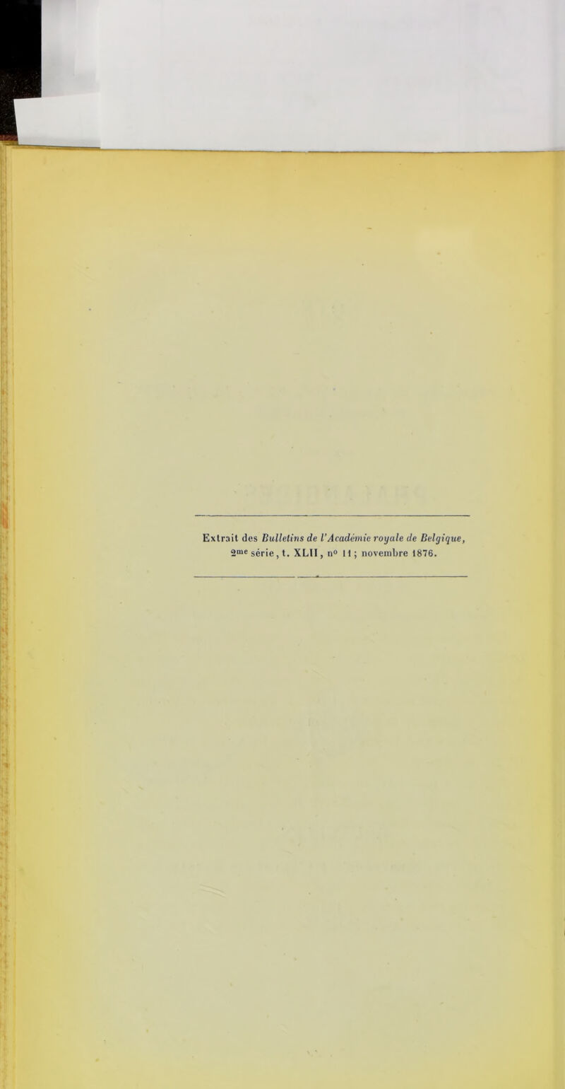Extrait des Bulletins de l’Académie royale de Belgique,