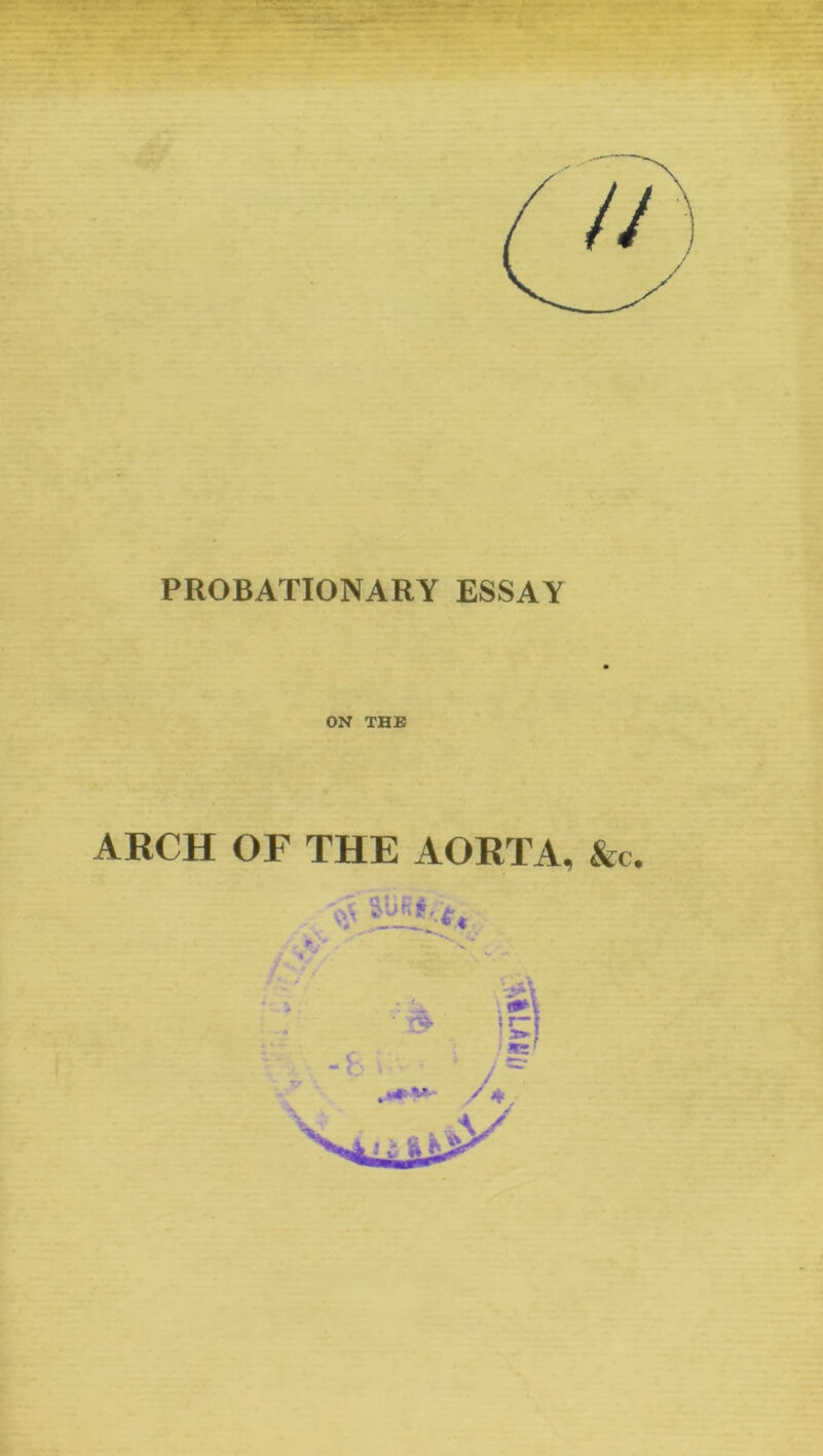 PROBATIONARY ESSAY ON THE ARCH OF THE AORTA, &c.