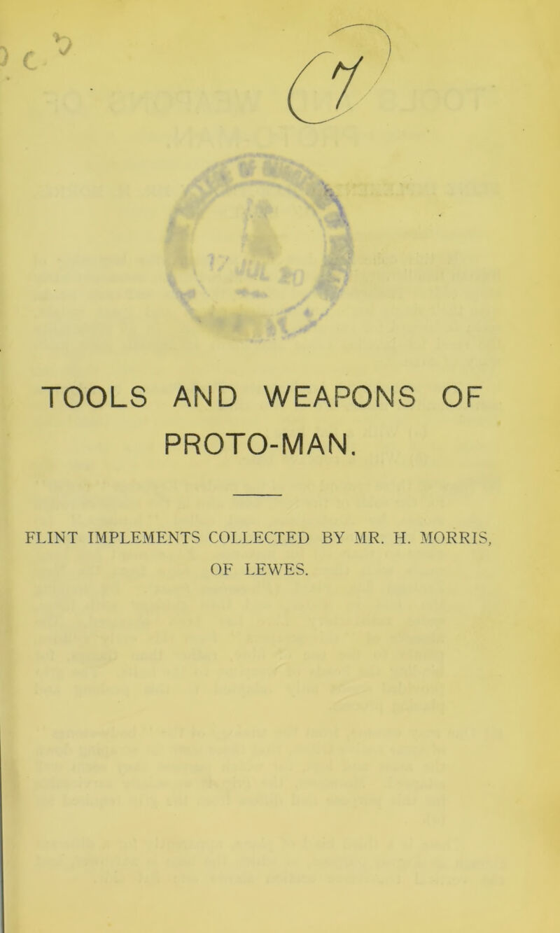 TOOLS AND WEAPONS OF PROTO-MAN. FLINT IMPLEMENTS COLLECTED BY MR. H. MORRIS, OF LEWES.