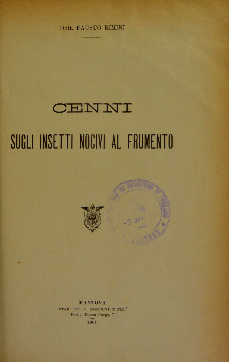 OEiTisri SUGLI UISLITI NOCIVI AL FUUMLNTO MANTOVA 8TAB. TU’. A. MONDOVI R FIG. Portici Piazza Purgo, 7