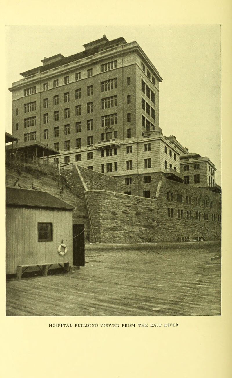 HOSPITAL BUILDING VIEWED FROM THE EAST RIVER