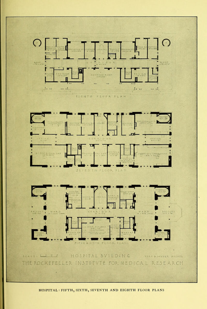HOSPITAL : FIFTH. SIXTH, SEVENTH AND EIGHTH FLOOR PLANS