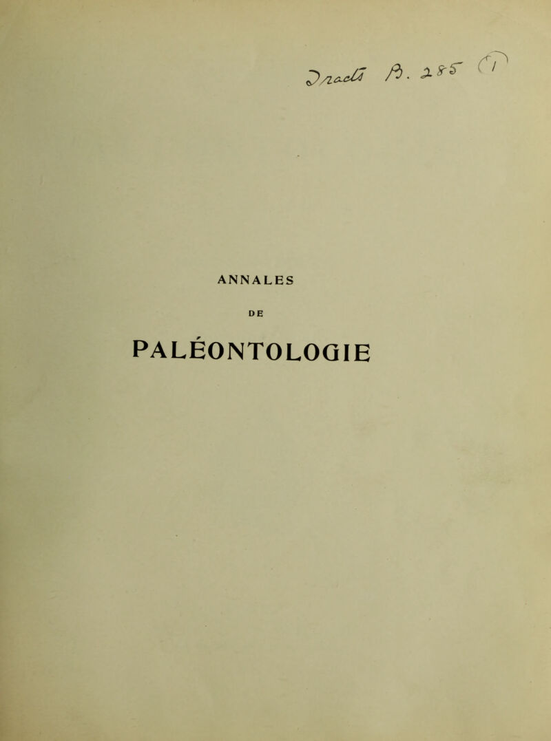 PALÉONTOLOGIE