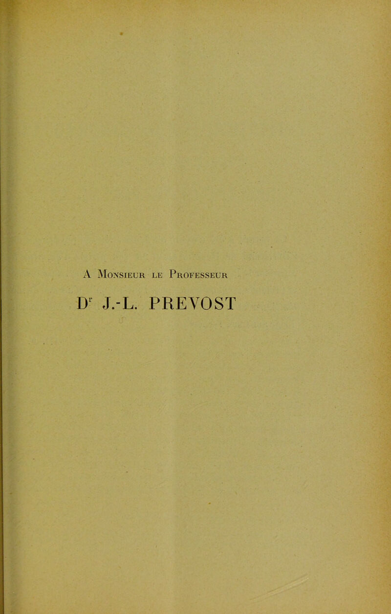 A Monsieur le Professeur D' J.-L. PREYOST